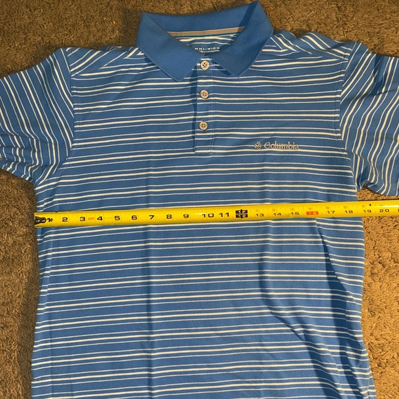 Columbia Omni Wick Polo Mens Size Small Blue Beach Fishing Work Sport Shirt - Picture 8 of 11